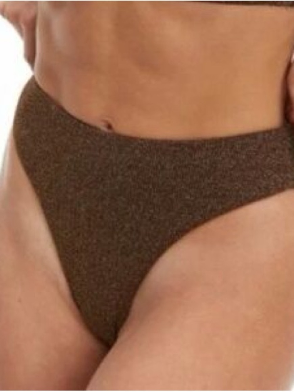 Pink by Victoria secret high waisted cheeky brown glitter bikini bottom